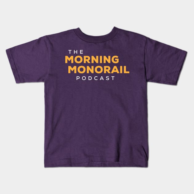 Morning Monorail Logo Yellow Text Only Kids T-Shirt by MorningMonorail